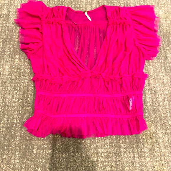 Free People Tops - Hot pink sheer free people too